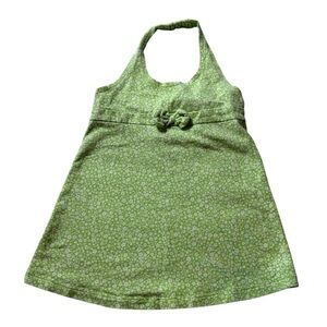 Y2K Faded Glory green and white halter top dress 18 months